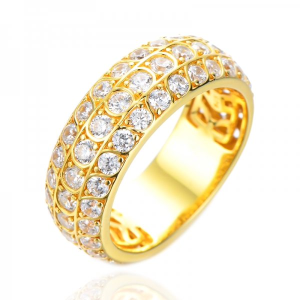 Trendy Moka CZ Gemstone Eternity Silver Diamond Promise Rings pour femme
 