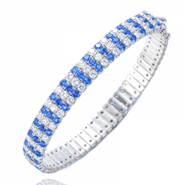 Bracelet à 3 lignes de couleur arc-en-ciel avec pierre de zircone cubique pour femme 