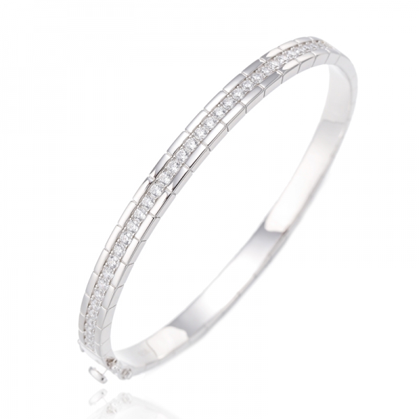 Bracelet rond en argent rhodié et zircon cubique de couleur arc-en-ciel 