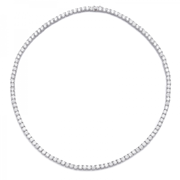 Collier rond en argent rhodié et zircon cubique blanc
     