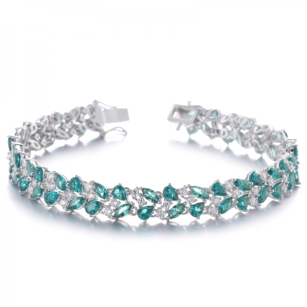 
     Bracelet Forme Poire Et Argent Nano Rhodié Vert Marquise
     