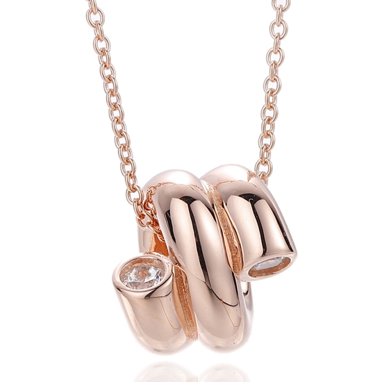 Pendentif rond en argent avec zircon cubique blanc et placage or 