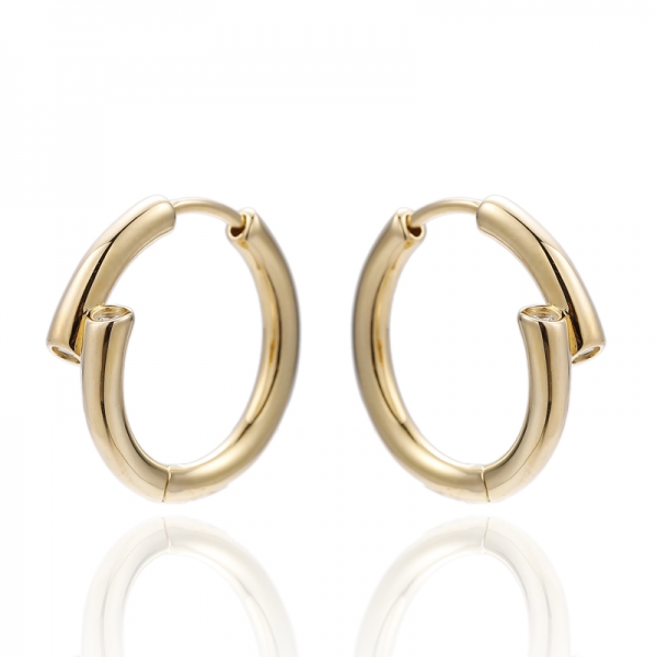 Boucles d'oreilles rondes en argent et zircon cubique blanc plaqué or rose 