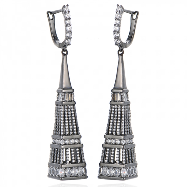Boucles d'oreilles en argent, forme ronde, arc-en-ciel et ovale, serties de zircons cubiques blancs, plaquées deux tons 