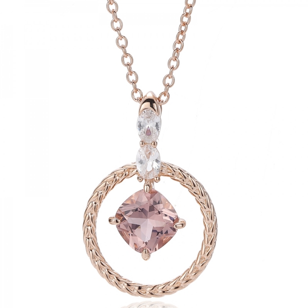 Pendentif en argent plaqué or, serti de diamants, de zircons cubiques jaunes et d'opale ovale 